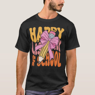 Avid Teacher Happy Last Day of School Coquette Bow T-Shirt