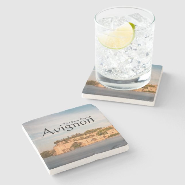 Avignon Bridge Souvenir  Stone Coaster (Side)