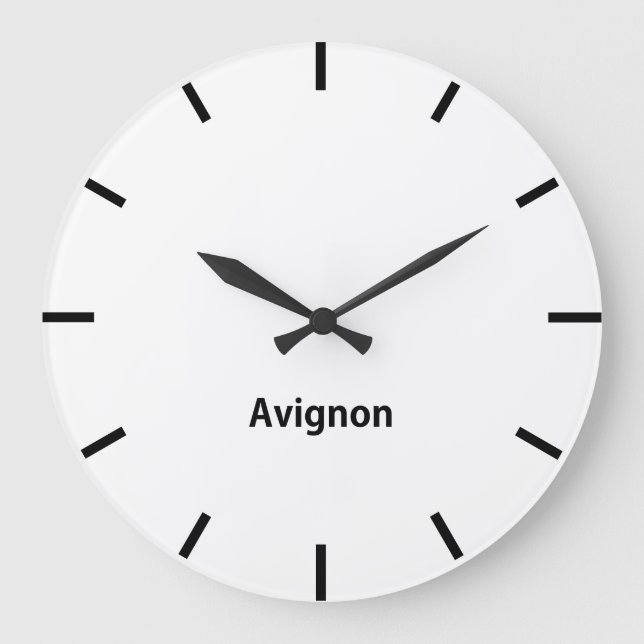 Avignon City Time Zone Newsroom Wall Large Clock (Front)
