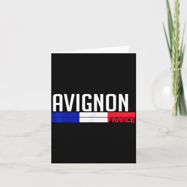 Avignon France Flag Travel Souvenir For Locals And Card (Front)