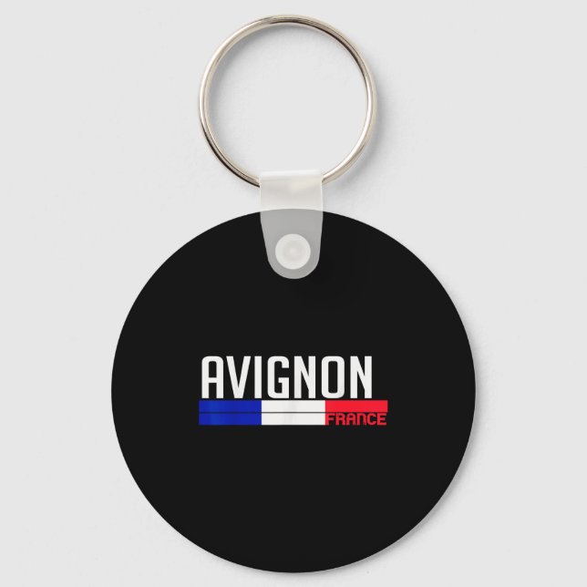 Avignon France Flag Travel Souvenir For Locals And Key Ring (Front)