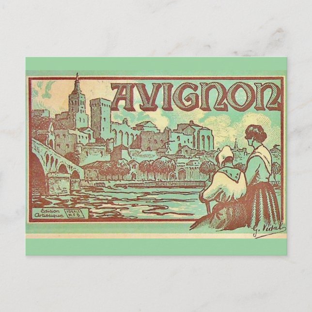 Avignon France Illustration Postcard (Front)