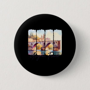 Avignon France State Traveling Brushstroke Trip Av 6 Cm Round Badge