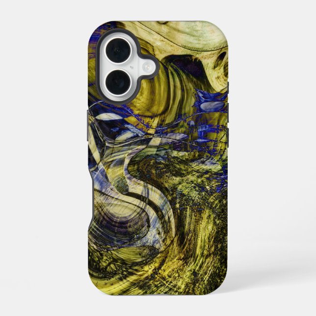 Avignon Olive Green Abstract iPhone 16 Case (Back)