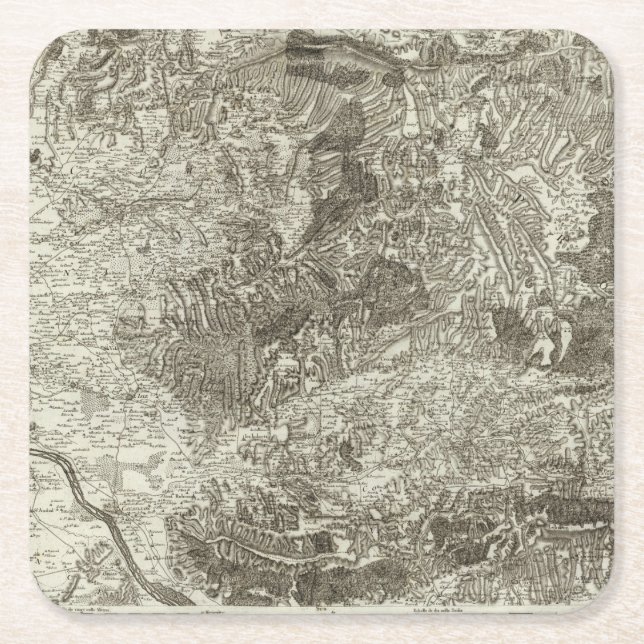 Avignon, Orange Square Paper Coaster (Front)