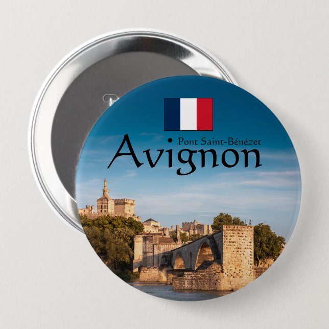 Avignon Souvenir 10 Cm Round Badge (Front & Back)
