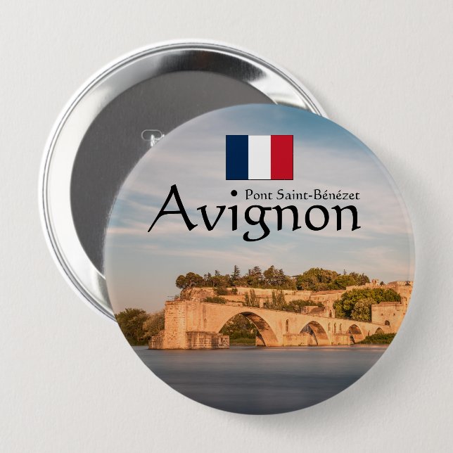 Avignon Souvenir 10 Cm Round Badge (Front & Back)