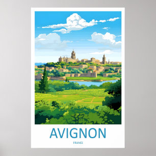 Avignon Vintage National Park Travel Ski Poster