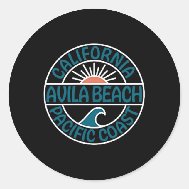 Avila Beach California Front And Back  Classic Round Sticker (Front)
