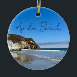 Avila Beach California Ocean Photography Christmas Ceramic Ornament<br><div class="desc">Gorgeous Avila Beach photography of the ocean waves and cliffs in San Luis Obispo,  California. A pretty travel postcard for a vacation keepsake from your trip to the west coast.</div>
