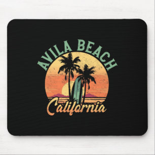 Avila Beach California Retro Surfer Vintage Beach Mouse Pad