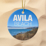 Avila Beach Overlook Photography Christmas Ceramic Ornament<br><div class="desc">Beautiful Avila Beach photography of the ocean from an overlook in San Luis Obispo, California. A great travel Christmas ornament for a vacation keepsake from your trip to the coast in the summer.</div>