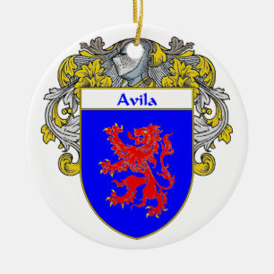 Avila Coat of Arms/Family Crest: Ceramic Ornament