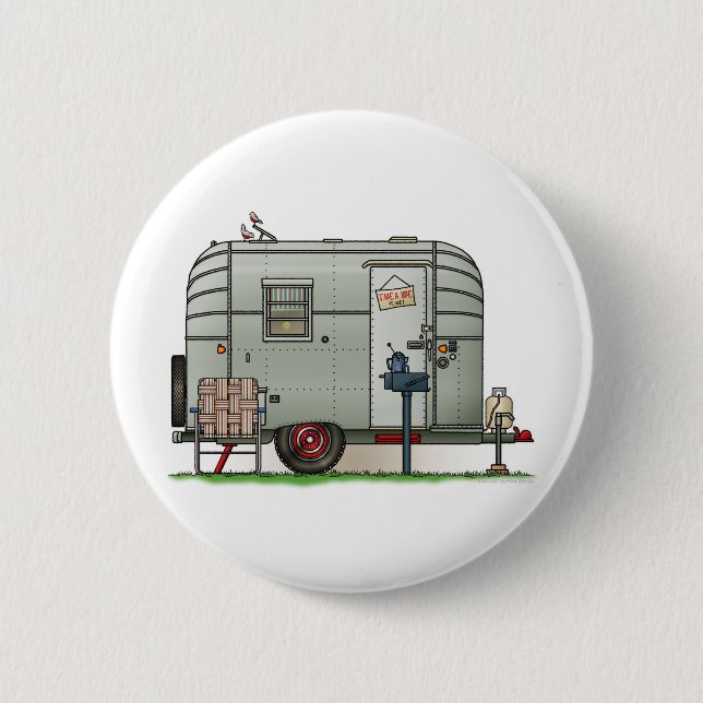 Avion Camper Trailer 6 Cm Round Badge (Front)