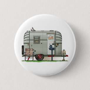 Avion Camper Trailer 6 Cm Round Badge