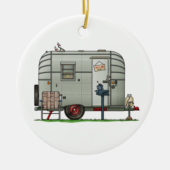 Avion Camper Trailer HSH Ceramic Ornament (Front)