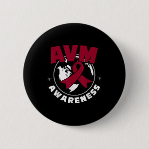 Avm Awareness Arteriovenous Malformation  6 Cm Round Badge