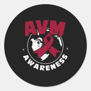Avm Awareness Arteriovenous Malformation  Classic Round Sticker