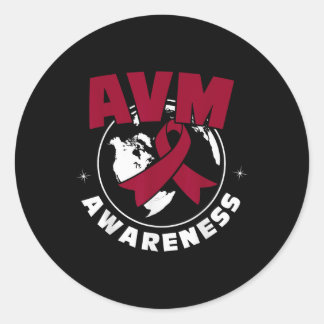 Avm Awareness Arteriovenous Malformation  Classic Round Sticker