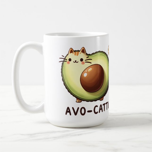 Avo-Catto - Punny Cat Avocado Mug (Left)