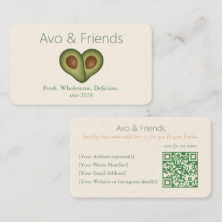 Avo & Friends | Avocado Logo Healthy Food  -  Business Card