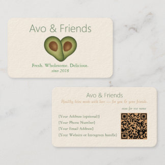 Avo & Friends | Avocado Logo Healthy Food - Business Card