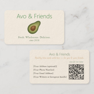 Avo & Friends | Avocado Logo Healthy Food  -  Business Card