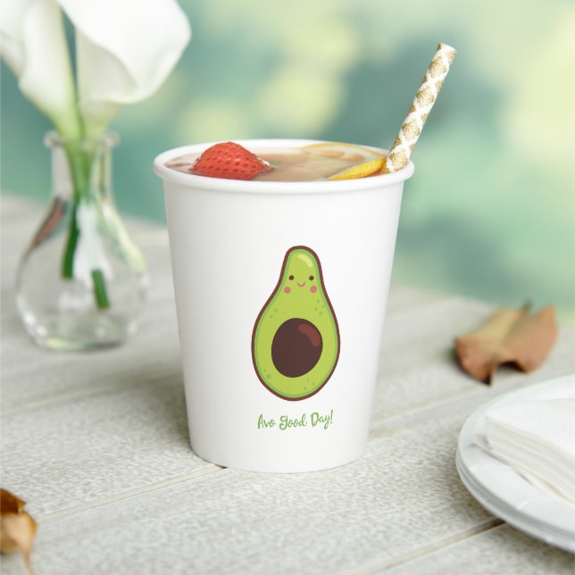 Avo Good Day Happy Avocado   Paper Cups (Insitu)