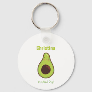 Avo Good Day Personalised Smiling Avocado    Key Ring