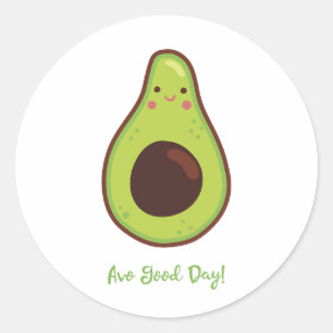 Avo Good Day Punny Avocado Classic Round Sticker