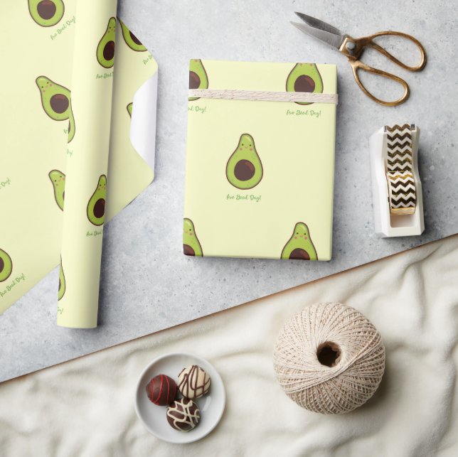 Avo Good Day Punny Avocado  Wrapping Paper (Crafts)