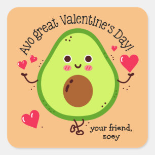 Avo Great Valentine's Day Avocado Valentine's Day Square Sticker