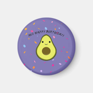 Avo Happy Birthday Cute Avocado Birthday Magnet