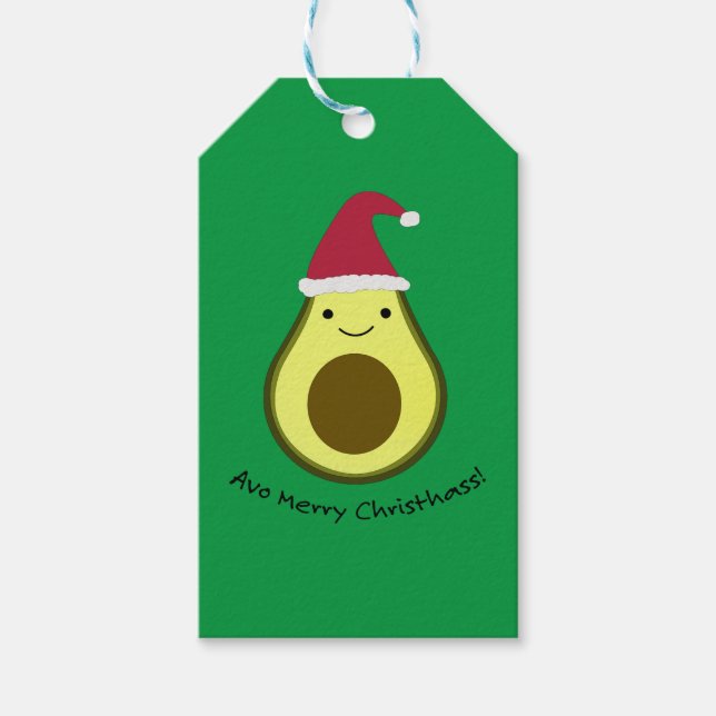 Avo Merry Christhass Avocado Gift Tags (Front)