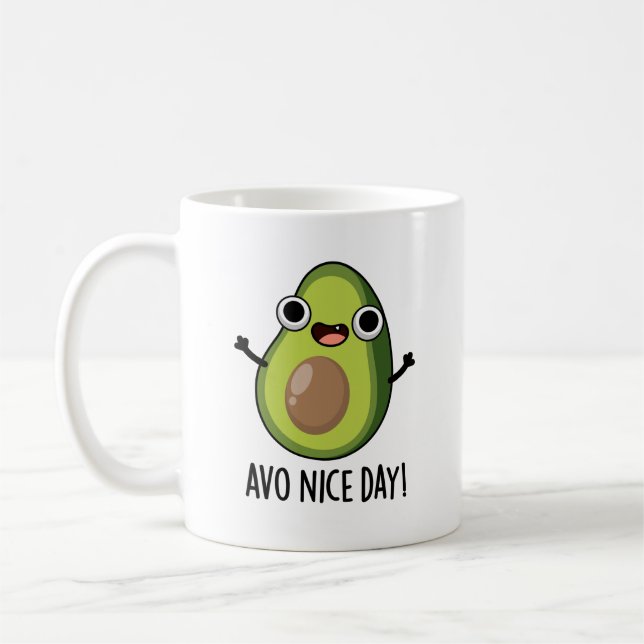 Avo Nice Day Funny Avocado Pun  Coffee Mug (Left)