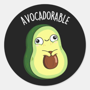 Avoc-adorable Funny Avocado Pun  Classic Round Sticker