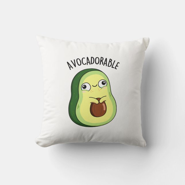Avoc-adorable Funny Avocado Pun  Cushion (Front)