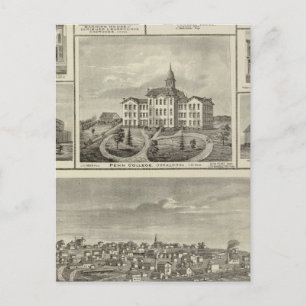 Avoca Penn College, Oskaloosa buildings in Dexter Postcard
