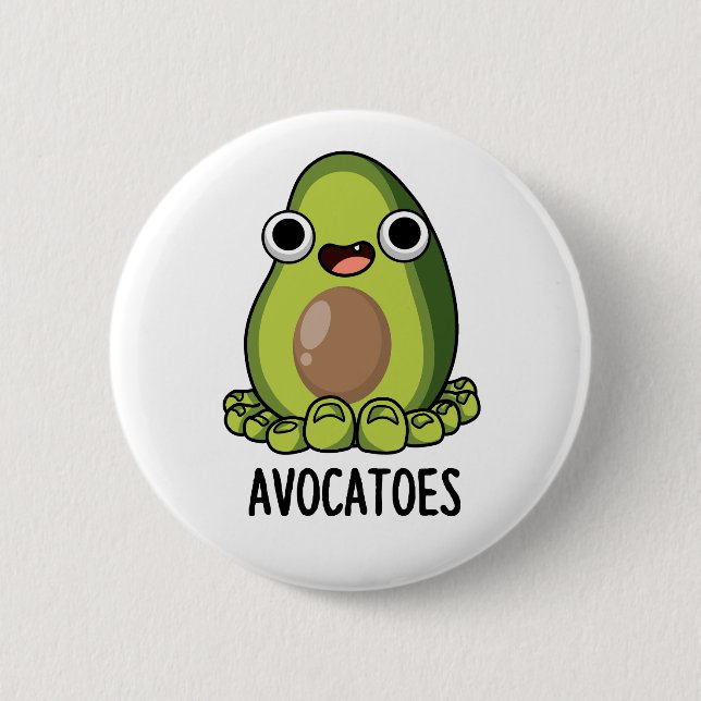Avoca-toes Funny Avocado Puns  6 Cm Round Badge (Front)