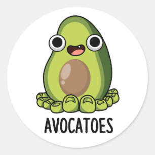 Avoca-toes Funny Avocado Puns  Classic Round Sticker