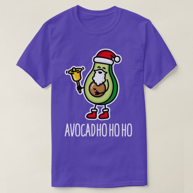 Avocad ho ho ho funny avocado Santa Claus pun keto T-Shirt (Design Front)