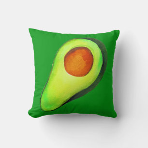 Avocado addict green cute art cushion