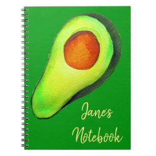 Avocado addict green cute art notebook