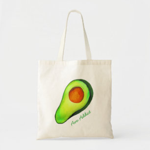 Avocado addict green cute art tote bag