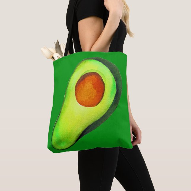 Avocado addict green cute art tote bag (Close Up)