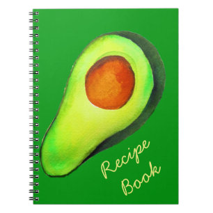 Avocado addict green recipe art notebook