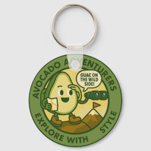 Avocado Adventurers Explore With Style Key Ring