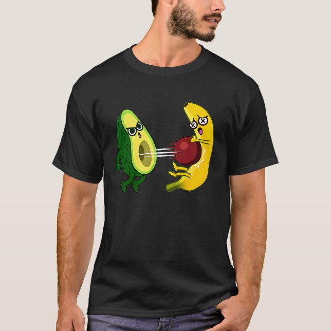 Avocado And Banana Eating Vegan Avocado T-Shirt (Front)