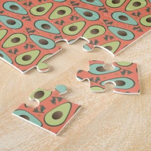 Avocado and Cilantro Salad Pattern Jigsaw Puzzle