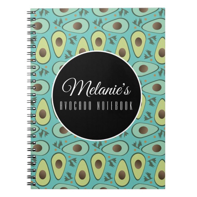 Avocado and Cilantro Salad Pattern Notebook (Front)